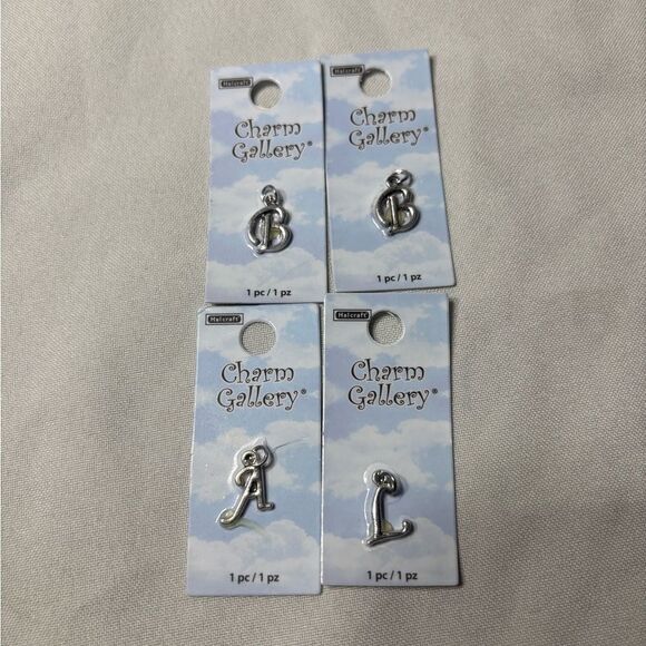 4 New Letters Halcraft Charm Gallery Pendant Jewelry Making Charms - Picture 1 of 5